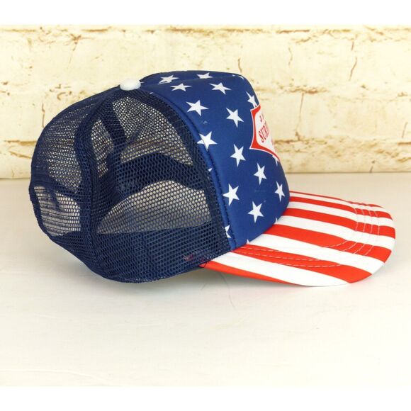 Jacks Surfboards USA Flag Trucker Hat Mens Blue Star Stripes Snapback America - Picture 5 of 12